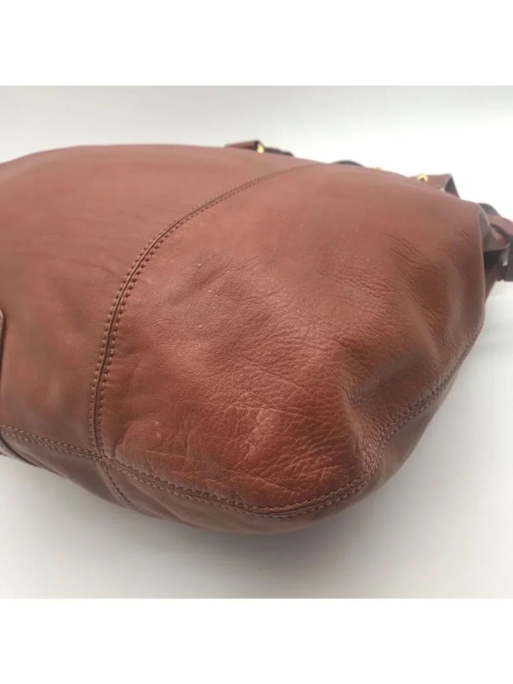 Via Spiga Genuine Brown Leather Tote Bag